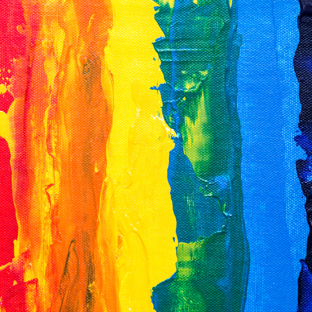 Photo of Rainbow Colored Painting On Canvas