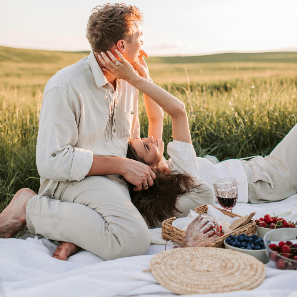 Romantic Couple Having a Picnic