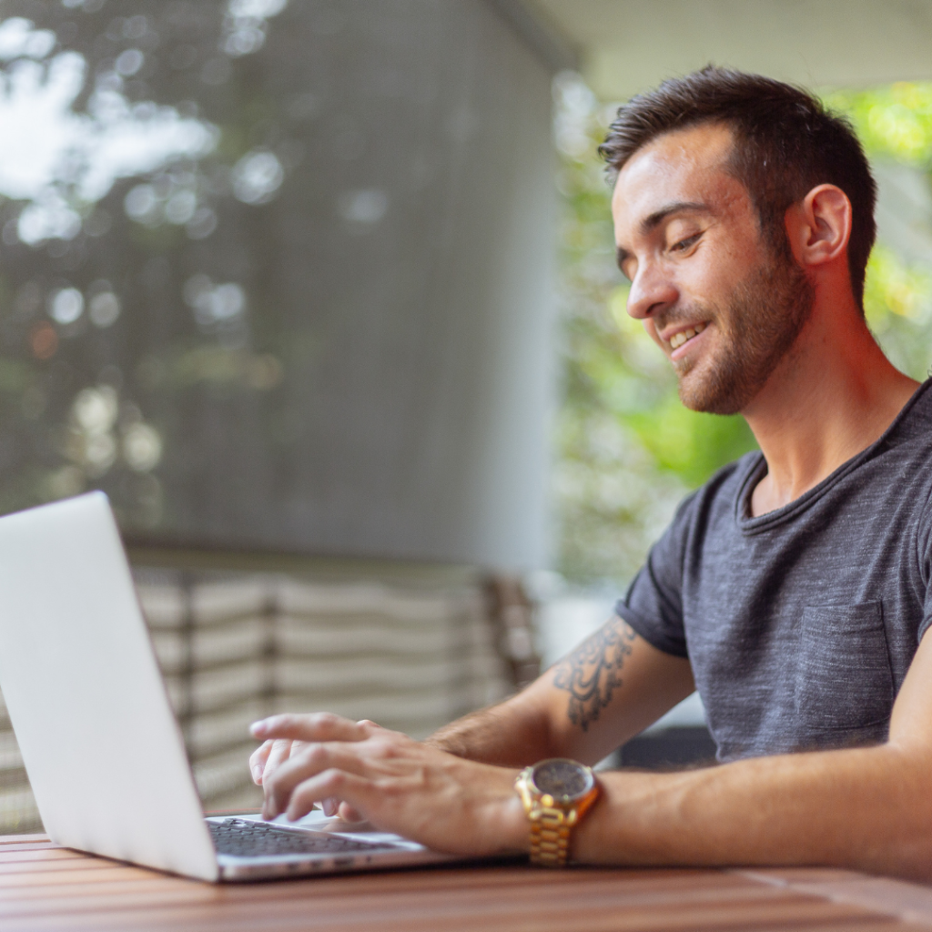 Man Using Laptop