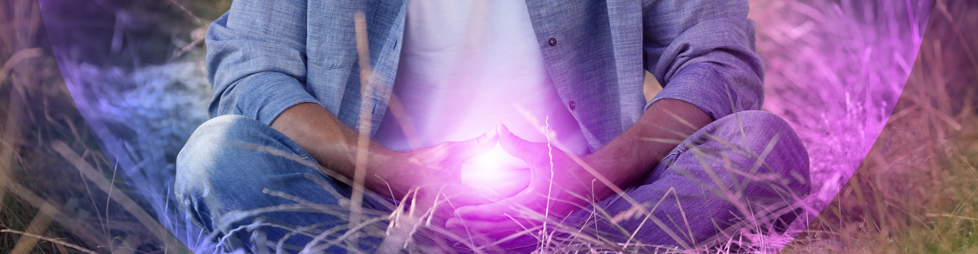 Man Meditating in Forest on Sunny Day